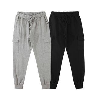 Plus Size Flap-pocket Sweatpants