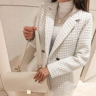 Double-button Woolen Tweed Blazer