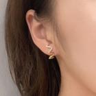 Rhinestone Wave Earring Earrings - 1 Pair - One Size