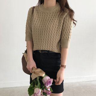 Elbow Sleeve Knit Top