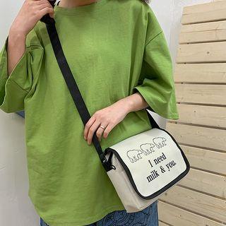 Bear Print Lightweight Messenger Bag