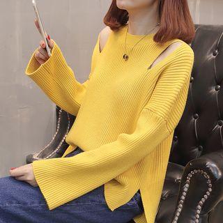 Cut Out Side Slit Sweater