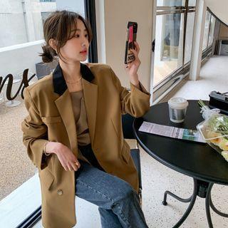 Color Block Collar Loose-fit Blazer