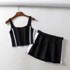 Striped Crop Tank Top / Skorts