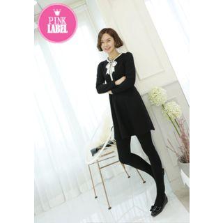 Ribbon-patch A-line Dress