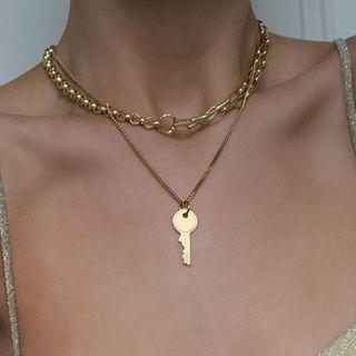 Key Pendant Alloy Layered Necklace