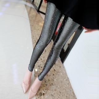 Perforated Metallic Leggings