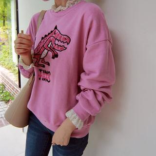 Dinosaur Embroidered Pullover