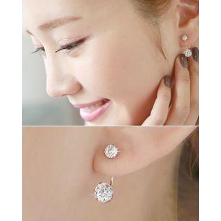 Dual-rhinestone Earrings
