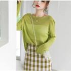 Set: Plain Long-sleeve T-shirt + Bandeau