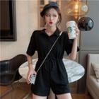 Short-sleeve Polo Playsuit