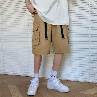 Strappy Straight-cut Cargo Shorts