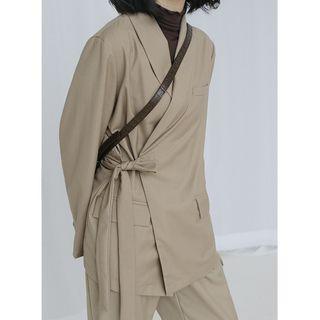 Asymmetric Tie-waist Blazer