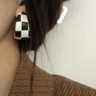 Checker Print Hoop Earring