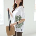 Tree-printing Cotton T-shirt