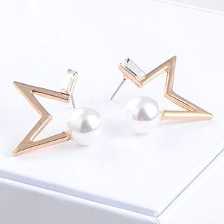 Star Alloy Faux Pearl Earring