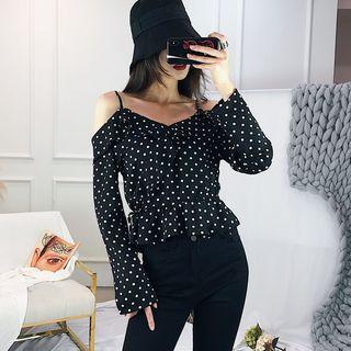 Cold Shoulder Dotted Blouse
