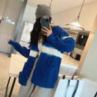 Ombre Cable Knit Cardigan Blue - One Size