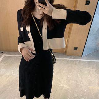 Knit Cardigan / Sleeveless Dress