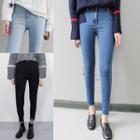 Silm-fit High-waist Elastic Cropped Jeans