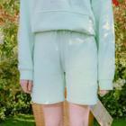 Drawstring-waist Pastel Sports Shorts Mint Green - One Size