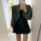 Cropped Jacket / Mini Pleated Skirt