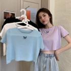 Butterfly Short-sleeve Cropped T-shirt
