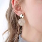 Disc Faux Crystal Alloy Dangle Earring
