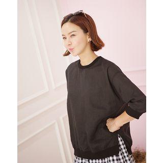 Cutout-side Linen Sweatshirt