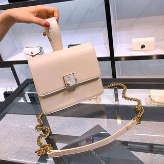 Marble-accent Chain Strap Crossbody Bag