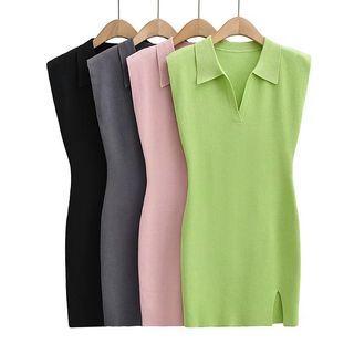 V-neck Knit Top/ V-neck Knit Mini Dress