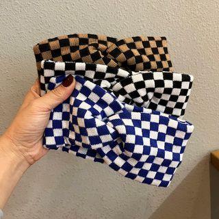 Checker Knit Criss Cross Headband