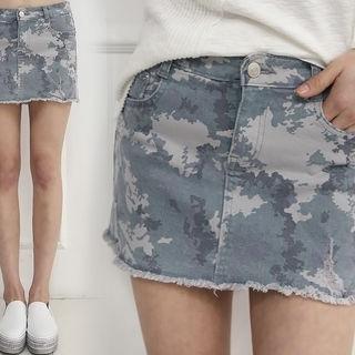 Inset-shorts Camouflage Miniskirt