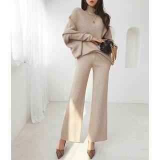Batwing Top & Wide Pants Knit Set