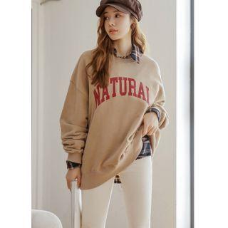 Natural Fleece-lined Boxy Pullover