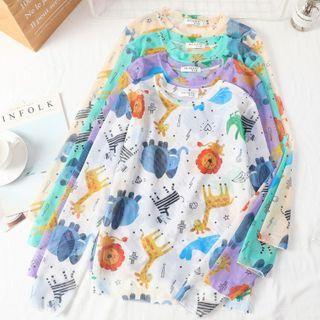 Long Sleeve Animal Printed T-shirt