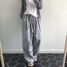 Drawstring Harem Pants Gray - One Size