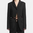 Knotted Cutout One-button Blazer