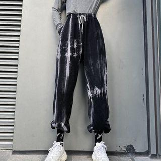 Tie Dye Sweatpants Black - One Size