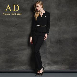 Set: Ruffle Blazer + Pencil Skirt / Trousers