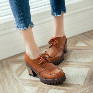 Chunky-heel Platform Oxford Shoes