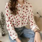 Long-sleeve Cherry Pattern Shirt