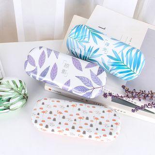 Leaf Print Tinplate Eyeglasses Case