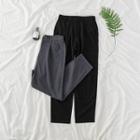 Elastic-back Plain Pencil Pants