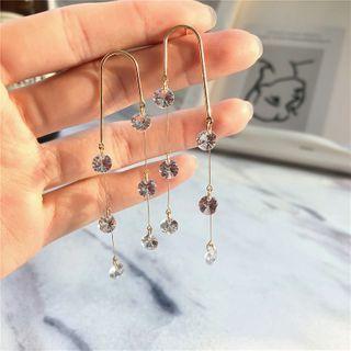 Cz Drop Earring 1 Pair - 925 Silver - One Size