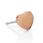 14k Rose Gold Plated Heart Shape Steel Earring (single) Gold - One Size