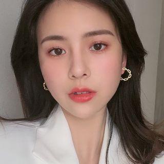Alloy Chain Open Hoop Earring Gold - One Size