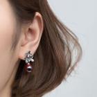 925 Sterling Silver Leaf & Bead Dangle Earring 1 Pair - Es750 - One Size