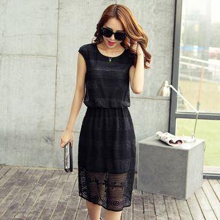 Cap Sleeve Lace Midi Dress