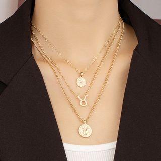 Zodiac Pendant Alloy Necklace